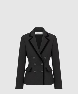 디올 로고 쇼트 코트