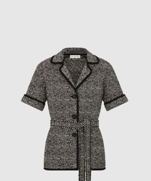 디올 로고 쇼트 코트