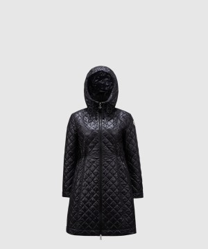 몽클레어 후드 다이아몬드 퀼팅 롱 다운 재킷