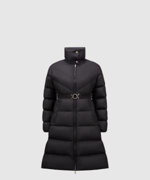 몽클레어 사선 퀼팅 롱 다운 재킷