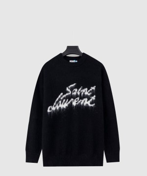 생로랑 로고 쇼트 코트