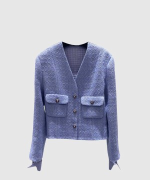 샤넬 로고 쇼트 코트