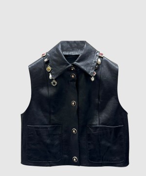 샤넬 로고 쇼트 코트