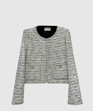 샤넬 로고 쇼트 코트