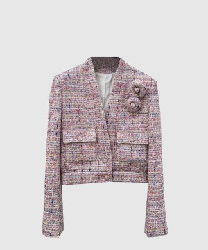 샤넬 로고 쇼트 코트