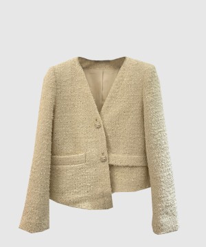 샤넬 로고 쇼트 코트