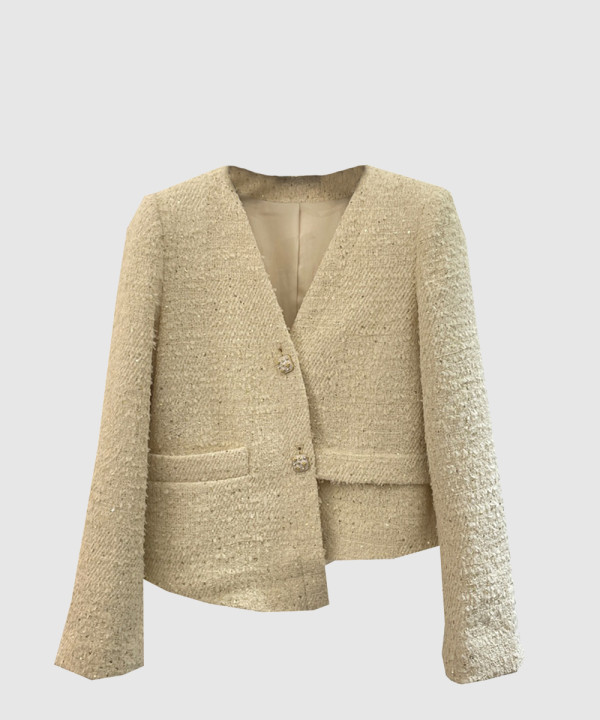 샤넬 로고 쇼트 코트