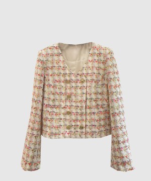 샤넬 로고 쇼트 코트