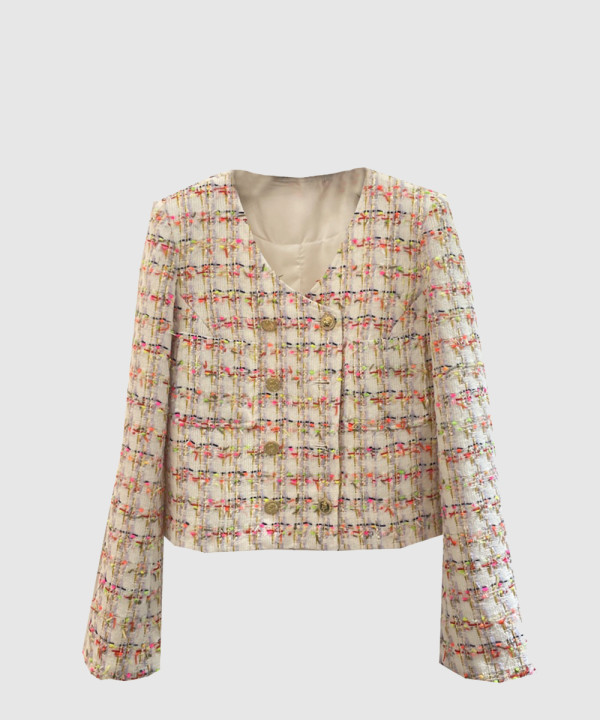 샤넬 로고 쇼트 코트