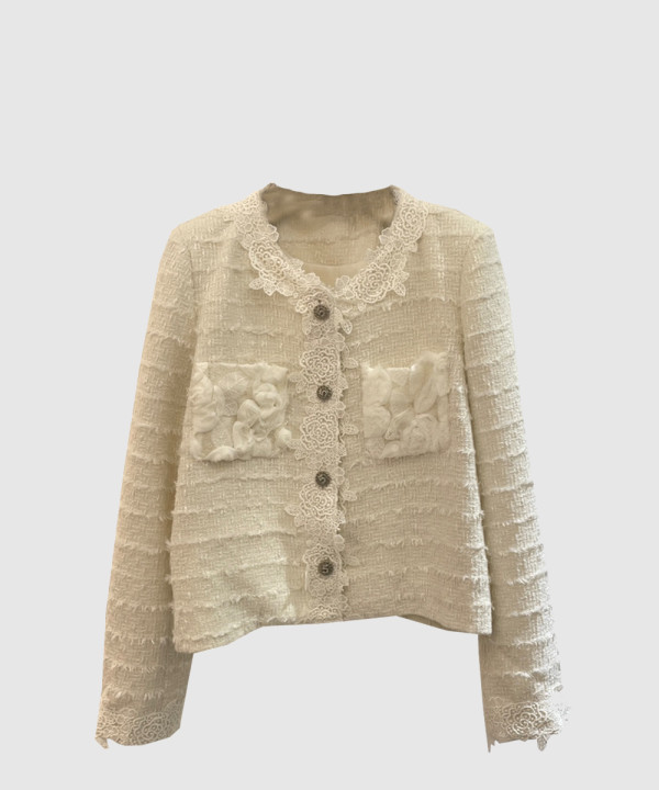 샤넬 로고 쇼트 코트