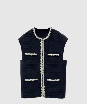 샤넬 로고 쇼트 코트