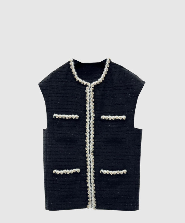 샤넬 로고 쇼트 코트