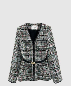 샤넬 로고 쇼트 코트