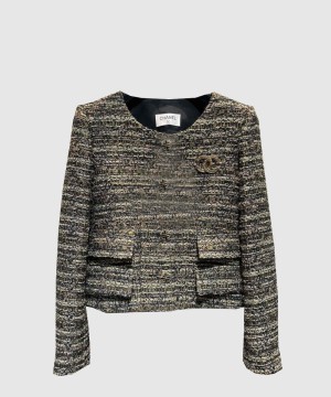 샤넬 로고 쇼트 코트