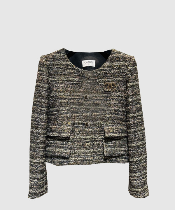 샤넬 로고 쇼트 코트