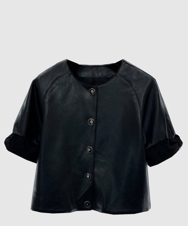 샤넬 로고 쇼트 코트