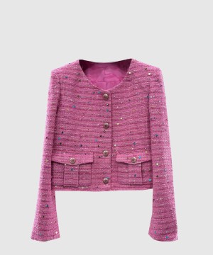 샤넬 로고 쇼트 코트