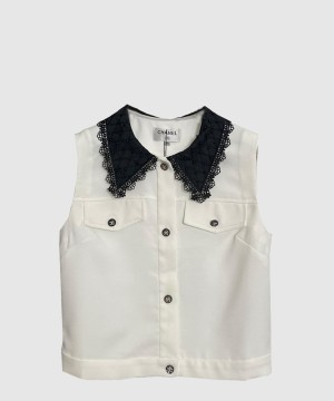 샤넬 로고 쇼트 코트