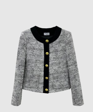 샤넬 로고 쇼트 코트