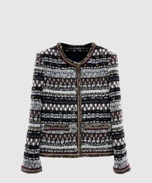 샤넬 로고 니트 코트