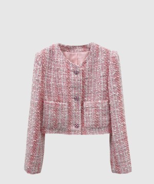 샤넬 로고 쇼트 코트