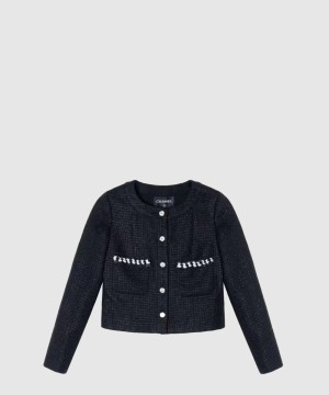 샤넬 로고 쇼트 코트