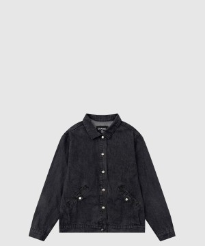 샤넬 로고 프린트 쇼트 코트