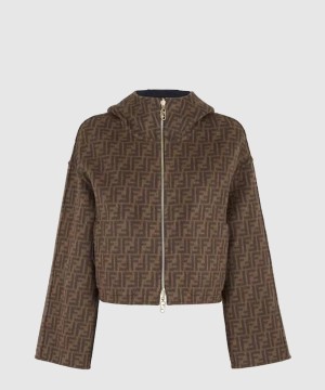 펜디 로고 쇼트 코트