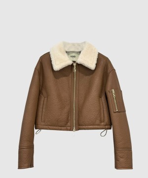 펜디 로고 쇼트 코트