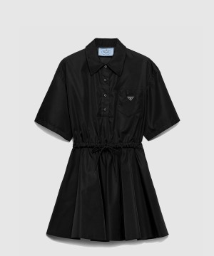 프라다 쇼트 슬리브 리나일론 드레스