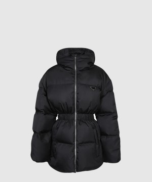 프라다 로고 쇼트 코트