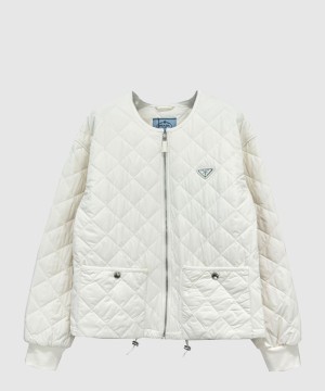 프라다 로고 쇼트 코트