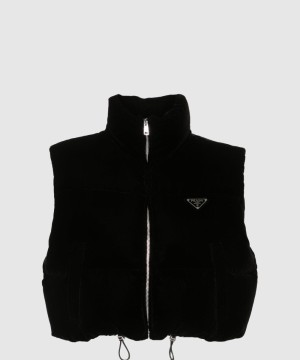 프라다 로고 쇼트 코트