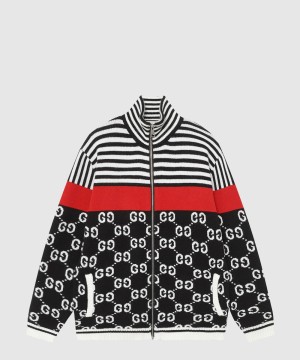 구찌 로고 니트 코트