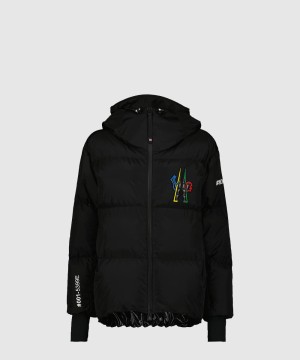 몽클레어 로고 쇼트 코트