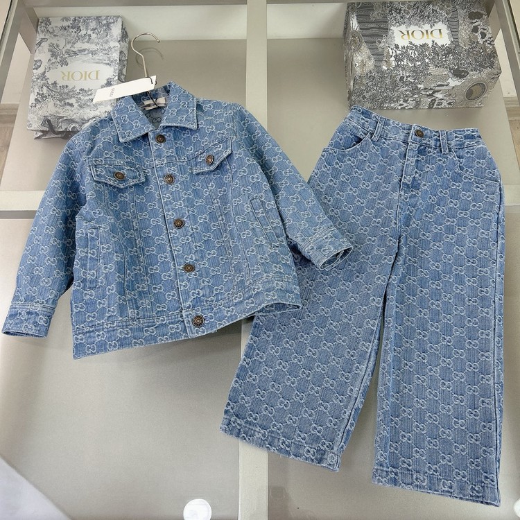 구찌 키즈 데님 자켓 팬츠 셋업