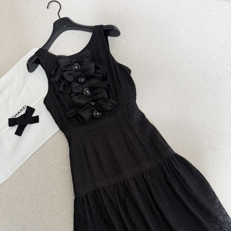 [고퀄] 샤넬 리본 민소매 나시 원피스