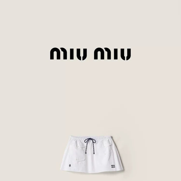 [고퀄] 미우미우 밴딩 코튼 스커트