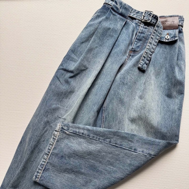 로에베 패치 데님 팬츠