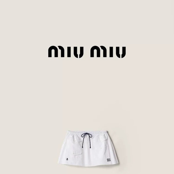 [고퀄] 미우미우 밴딩 코튼 스커트