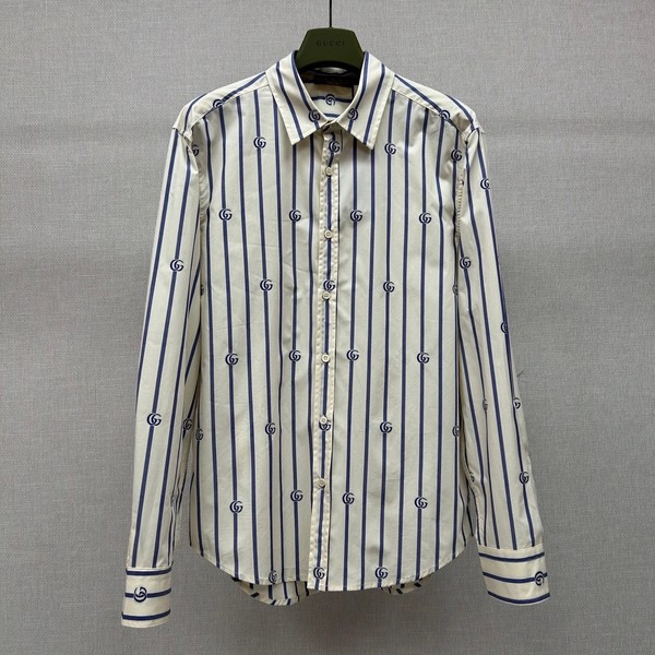 구찌 맨즈 스트라이프 로고 셔츠