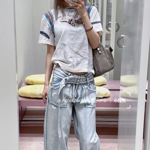 아크네 벨트디테일 데님 청바지 팬츠