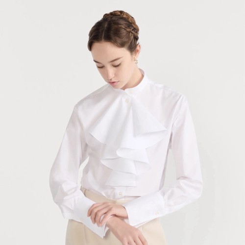 디올 러플 블라우스 셔츠