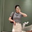 [고퀄]프라다 스트라이프 골지 반팔티