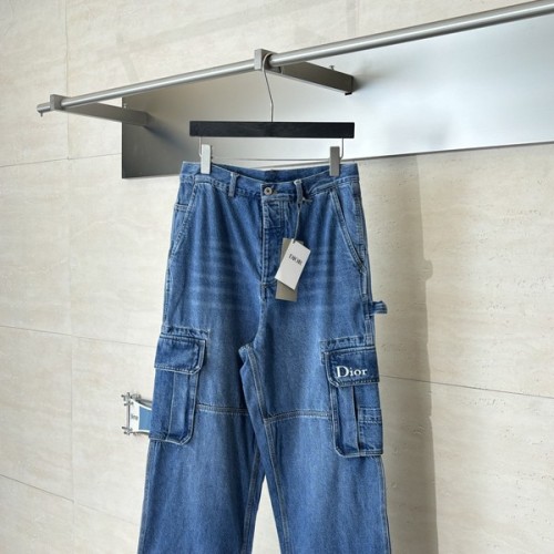디올 맨즈 자수 카고 데님 팬츠