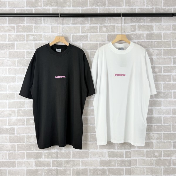 발렌시아가 맨즈 프린팅 로고 반팔티 2컬러